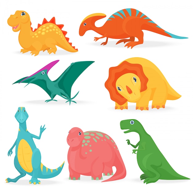 bright colored dinosaurs