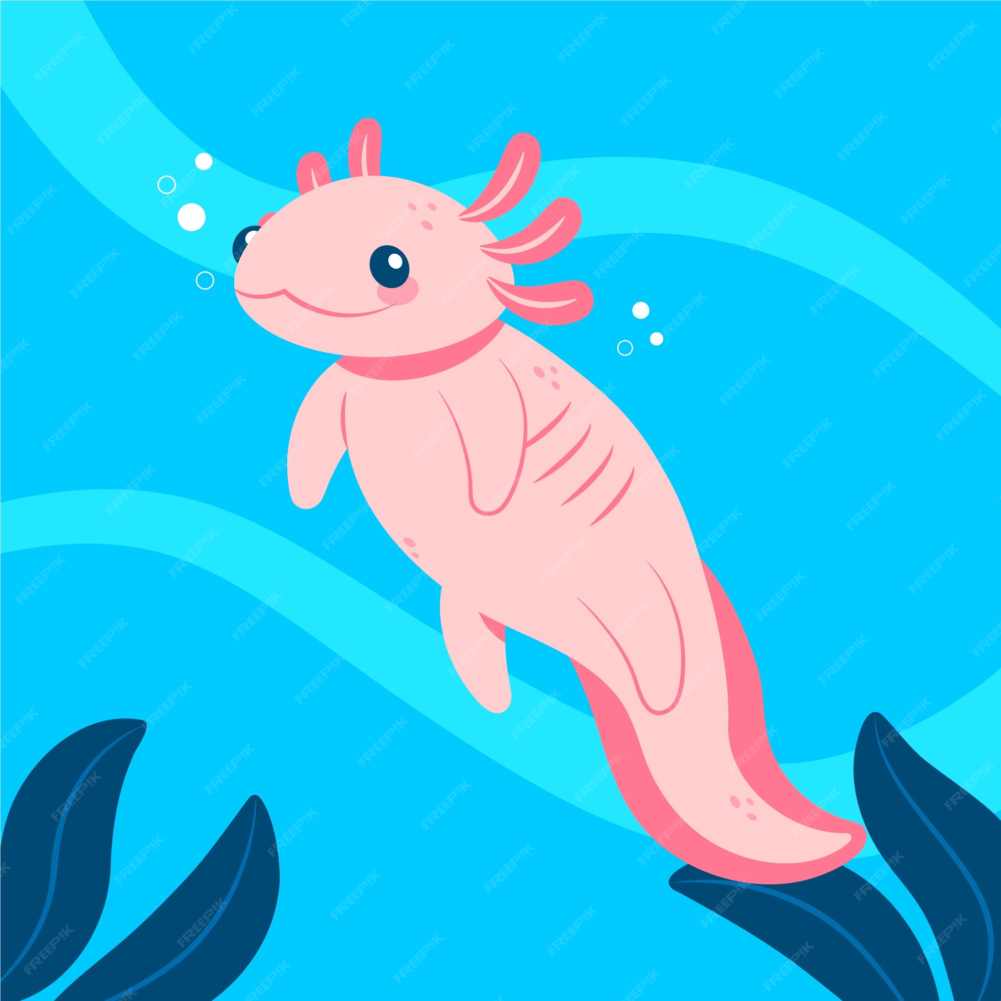 Premium Vector | Adorable marine ajolote illustration