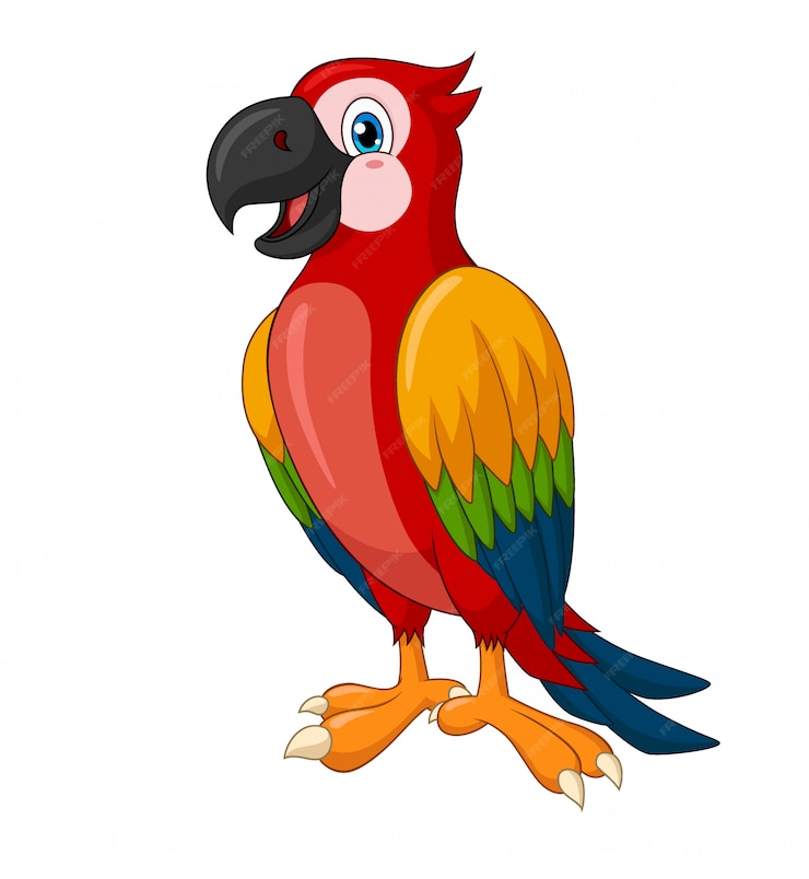 Premium Vector | Adorable standing macaw cartoon