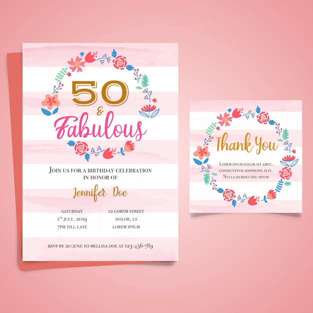 Download Premium Vector | Adult birthday milestone invitation