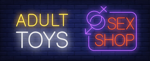 Free Vector Adult Toys In Sex Shop Neon Sign Gender