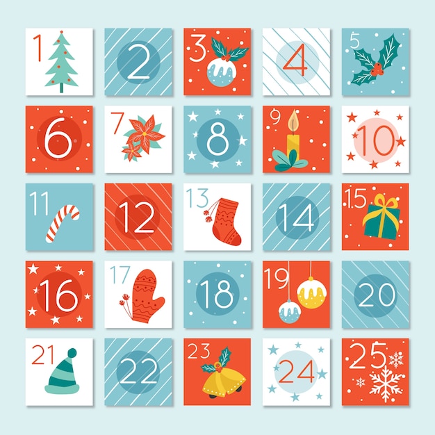 free-vector-advent-calendar-flat-design-template