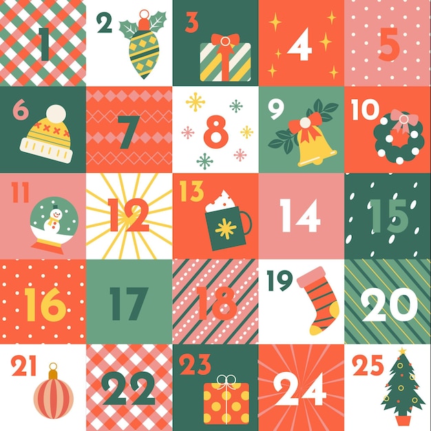 Free Vector | Advent calendar in flat design