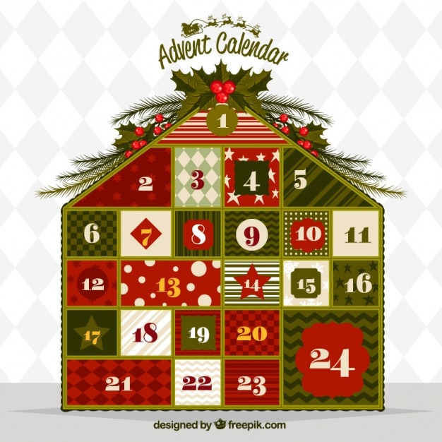 Free Vector Advent calendar house shaped