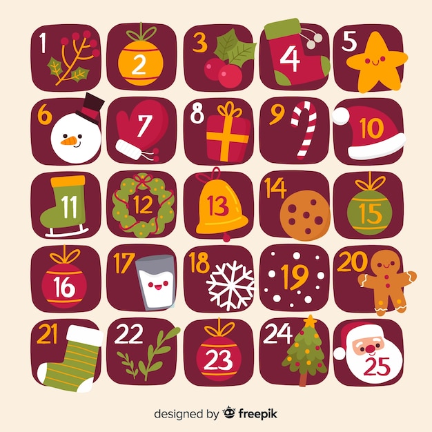 Advent calendar | Free Vector