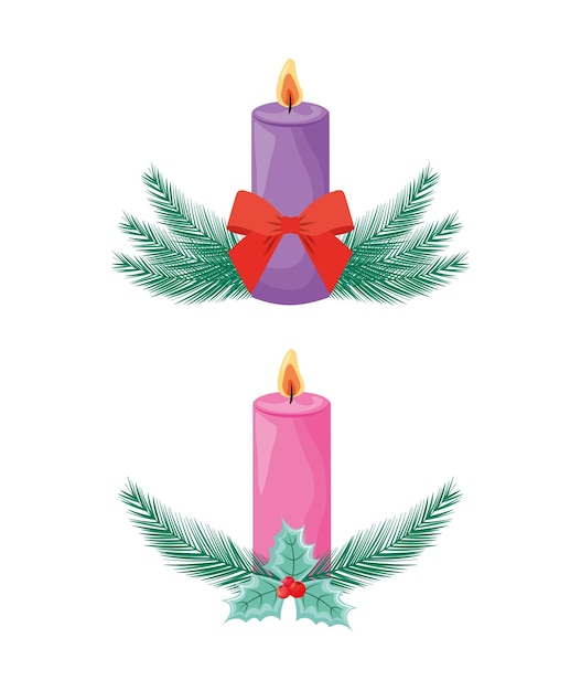 Premium Vector Advent candles set