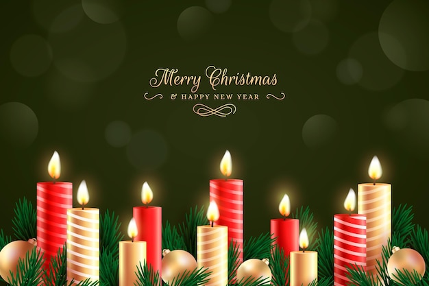 Free Vector | Advent wreath with christmas greeting