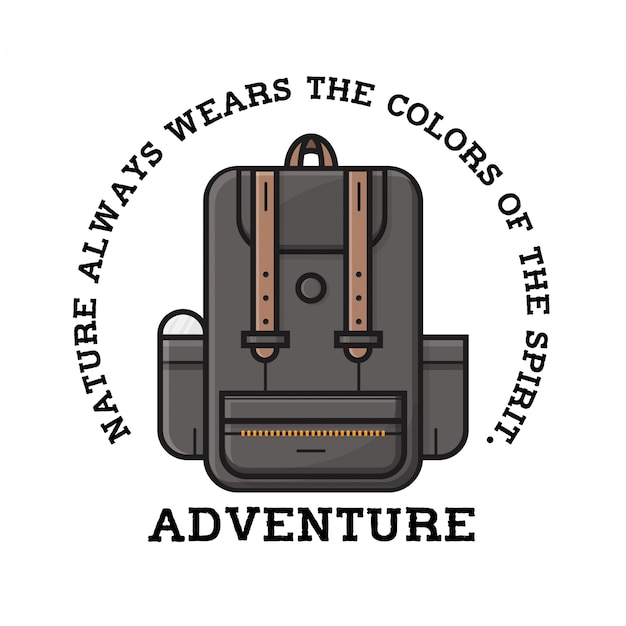 Adventure backpack logo design Vector | Premium Download