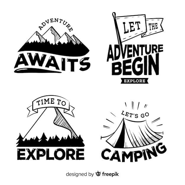 Free Vector | Adventure logo collection