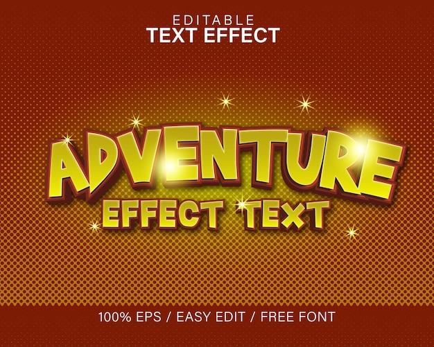 Premium Vector | Adventure text effect 100 vector editable