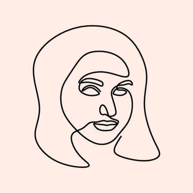 Premium Vector | Aesthetic abstract woman face oneline continuous ...