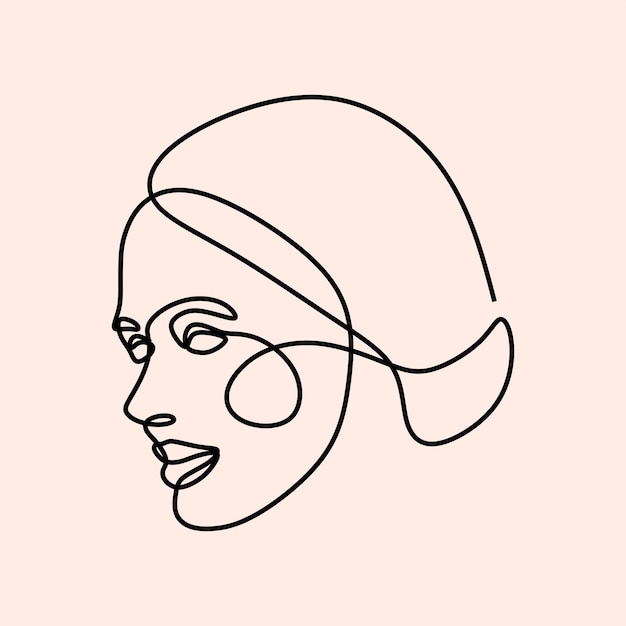 Premium Vector Aesthetic Abstract Woman Face Oneline Continuous