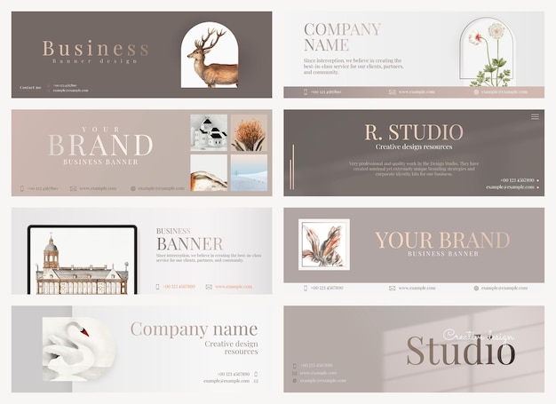 Free Vector | Aesthetic Business Banner Editable Design In Minimal For ...