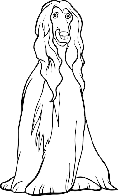 Download Premium Vector | Afghan hound dog cartoon for coloring book