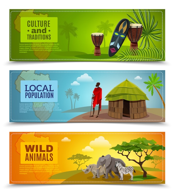 Africa banners set Free Vector