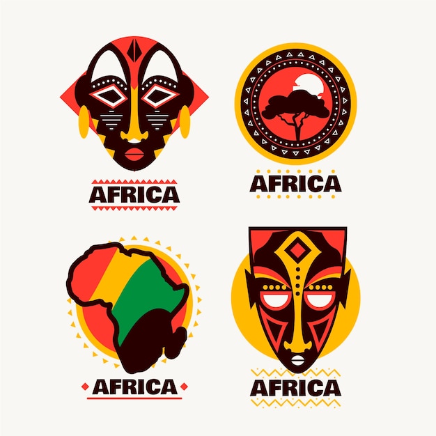 Premium Vector | Africa logo template set