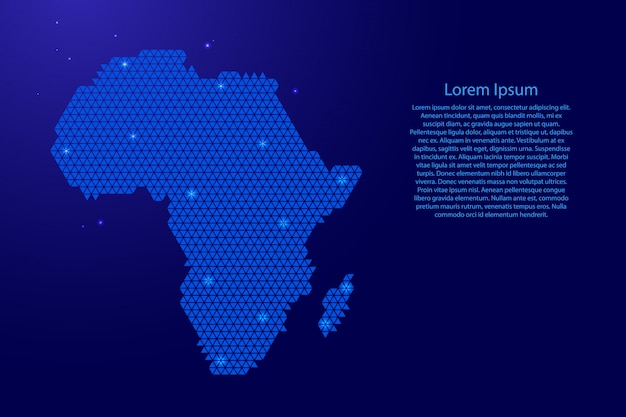 Premium Vector | Africa map abstract schematic on blue