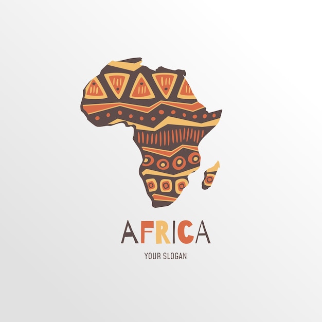 Free Vector | Africa map logo with slogan