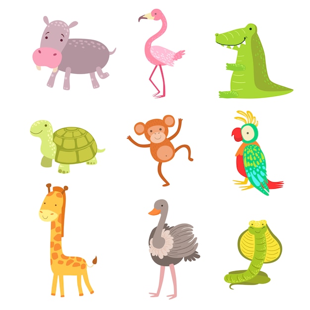 Premium Vector | African animals icon set