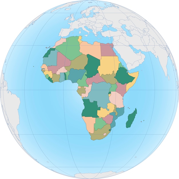 地球上のアフリカ大陸 プレミアムベクター