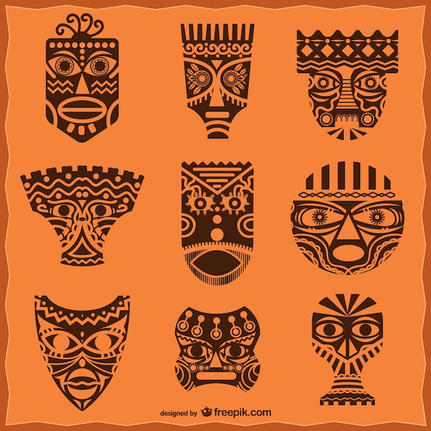 free-vector-african-masks-pack