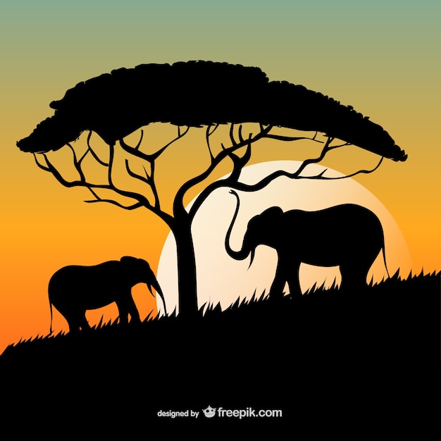 Download Free African Sunset With Elephants And Tree Silhouettes Free Vector Use our free logo maker to create a logo and build your brand. Put your logo on business cards, promotional products, or your website for brand visibility.