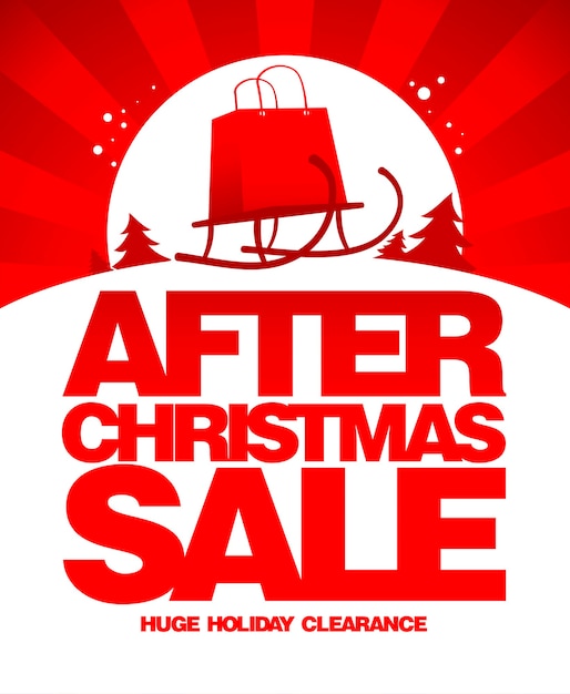 Premium Vector After christmas sale template.