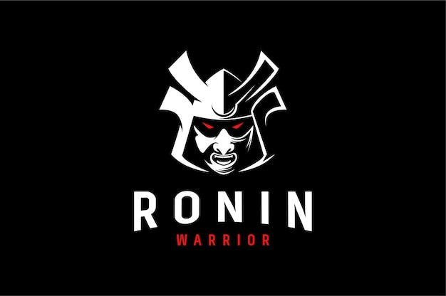Aggresive Logo Of Ronin Japanese Warrior Premium Vector