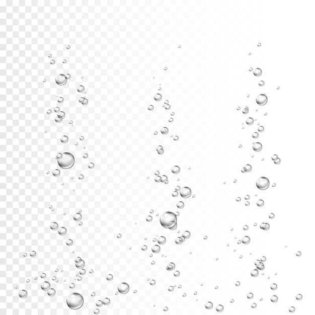 Premium Vector | Air bubbles stream. soapy bubbles. realistic water drops.