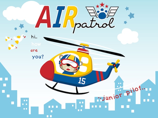 Download Free Air Patrol With Funny Pilot Cartoon On Helicopter Premium Vector Use our free logo maker to create a logo and build your brand. Put your logo on business cards, promotional products, or your website for brand visibility.