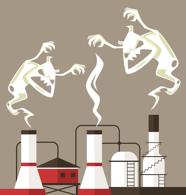 Premium Vector | Air pollution. smoke monster.