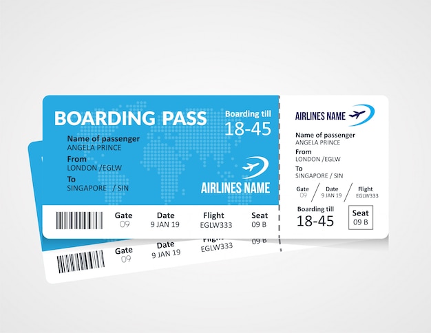 Free Airline Ticket Template from image.freepik.com