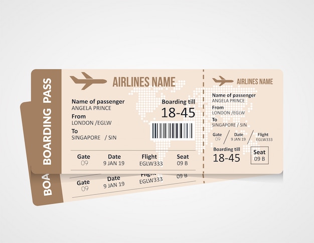 Airline boarding pass ticket template | Premium Vector