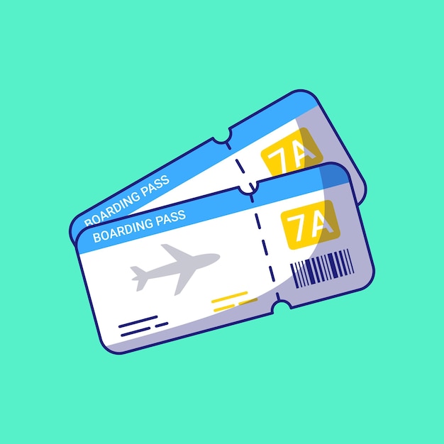 Premium Vector Airline Boarding Pass Ticket Travel Flat