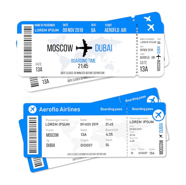 Free Template For Airline Ticket