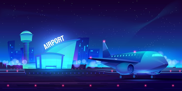 Free Vector | Airplane and airport background illustrated