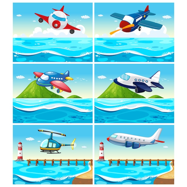 Airplane backgrounds collection