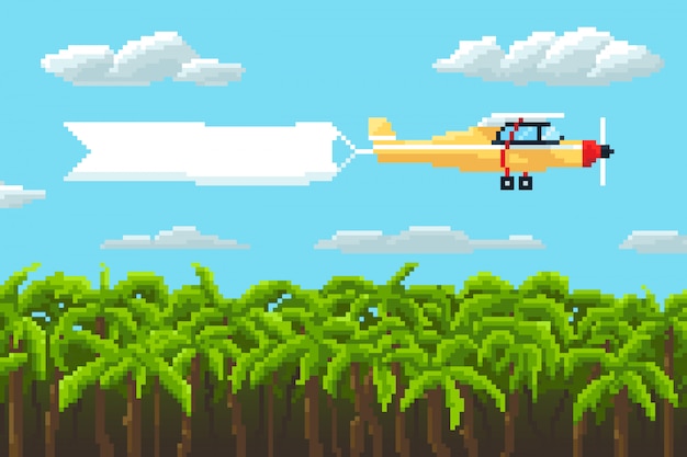 飛行機アイコン ドット絵 図 プレミアムベクター