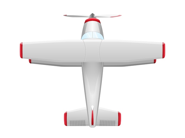 白い背景の上の漫画のスタイルの飛行機 農業用プロペラ飛行機 イラスト プレミアムベクター