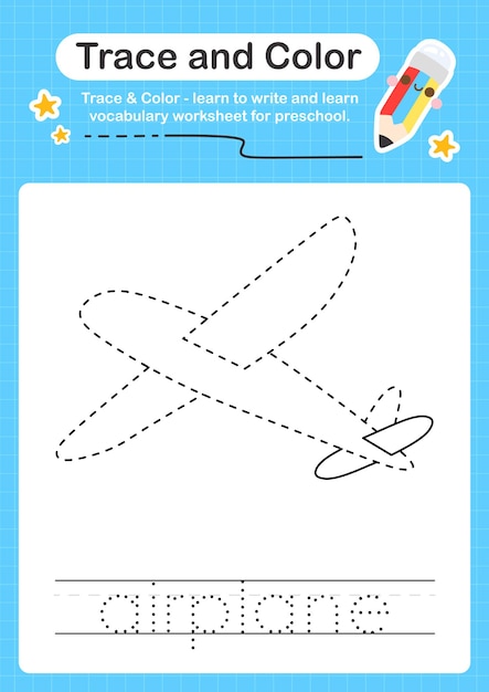 premium-vector-airplane-trace-and-color-preschool-worksheet-trace-for