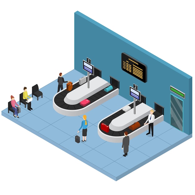 Download Premium Vector | Airport baggage reclaim interior ...