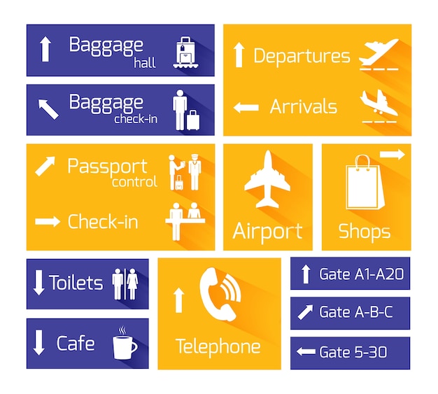 Free Vector | Airport business navigation infographic design elements