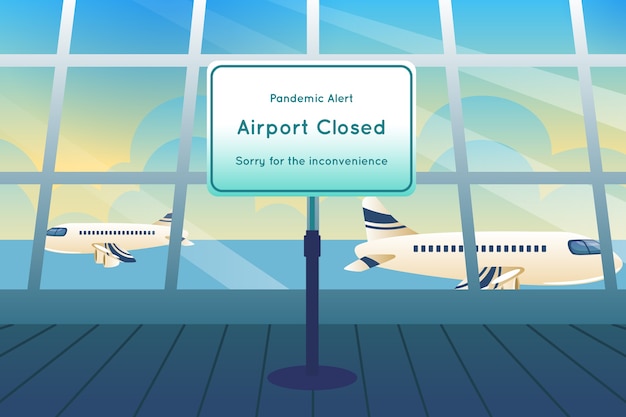 free-vector-airport-closed-due-to-pandemic