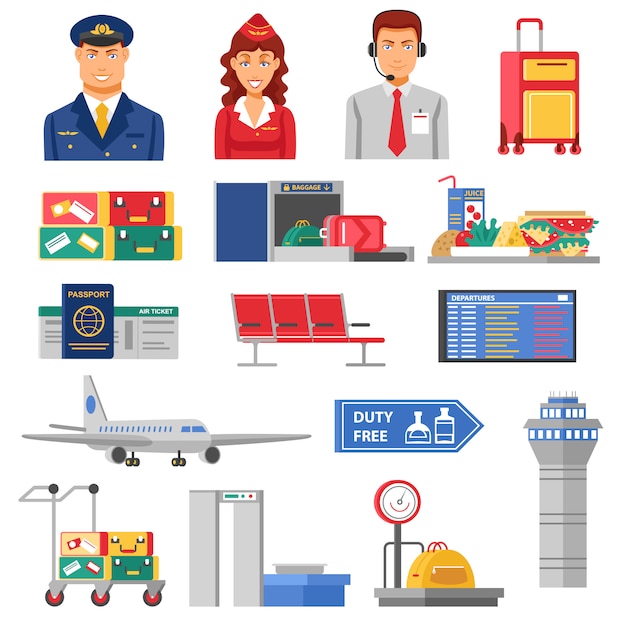 Download Airport icon set Vector | Free Download