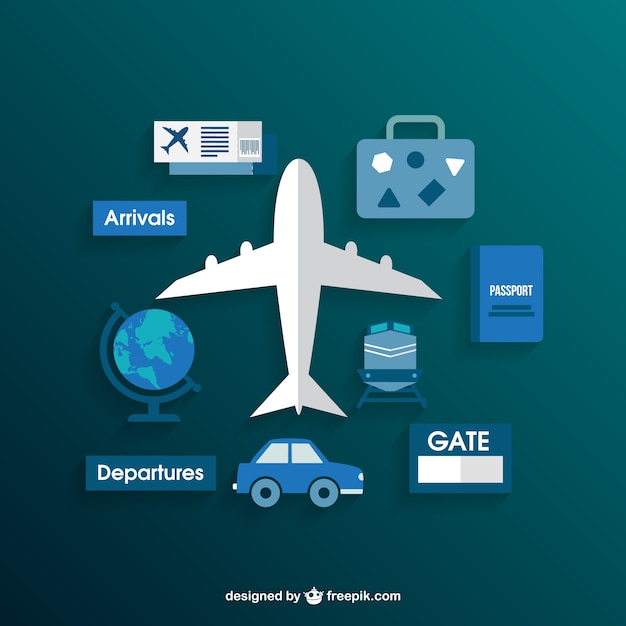 Download Airport icons collection | Free Vector