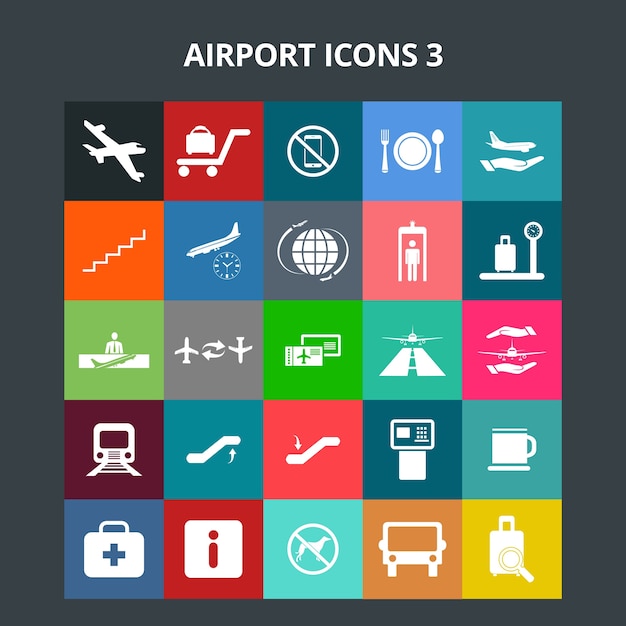 Download Airport icons Vector | Premium Download