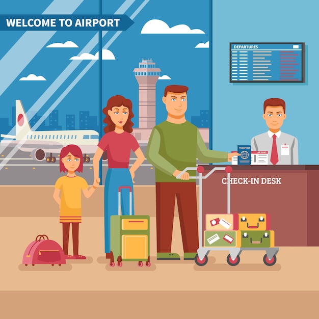 Free Vector | Airport work illustration