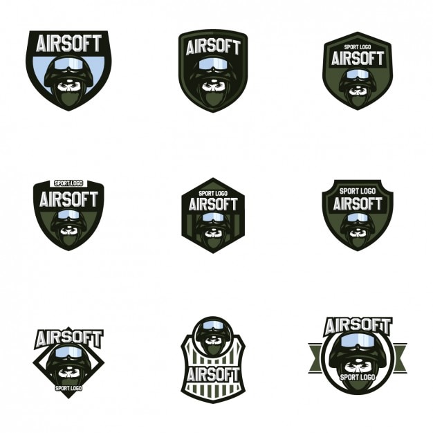 Airsoft logo templates collection Vector | Free Download