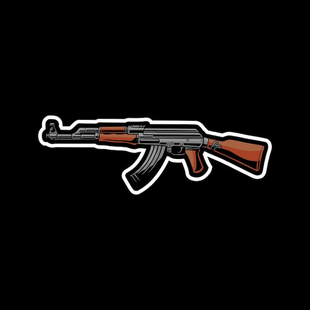 Premium Vector Ak 47 Weapon Illustration