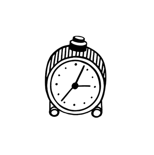 Premium Vector | The alarm clock illustration in doodle style